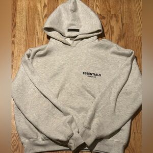Essentials fear of god light oatmeal hoodie size s